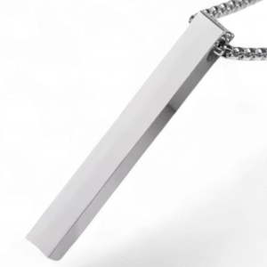 bar urn pendant in silver close up