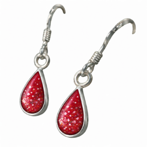 Earring teardrop rose red