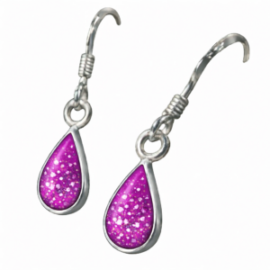 Earring teardrop magenta